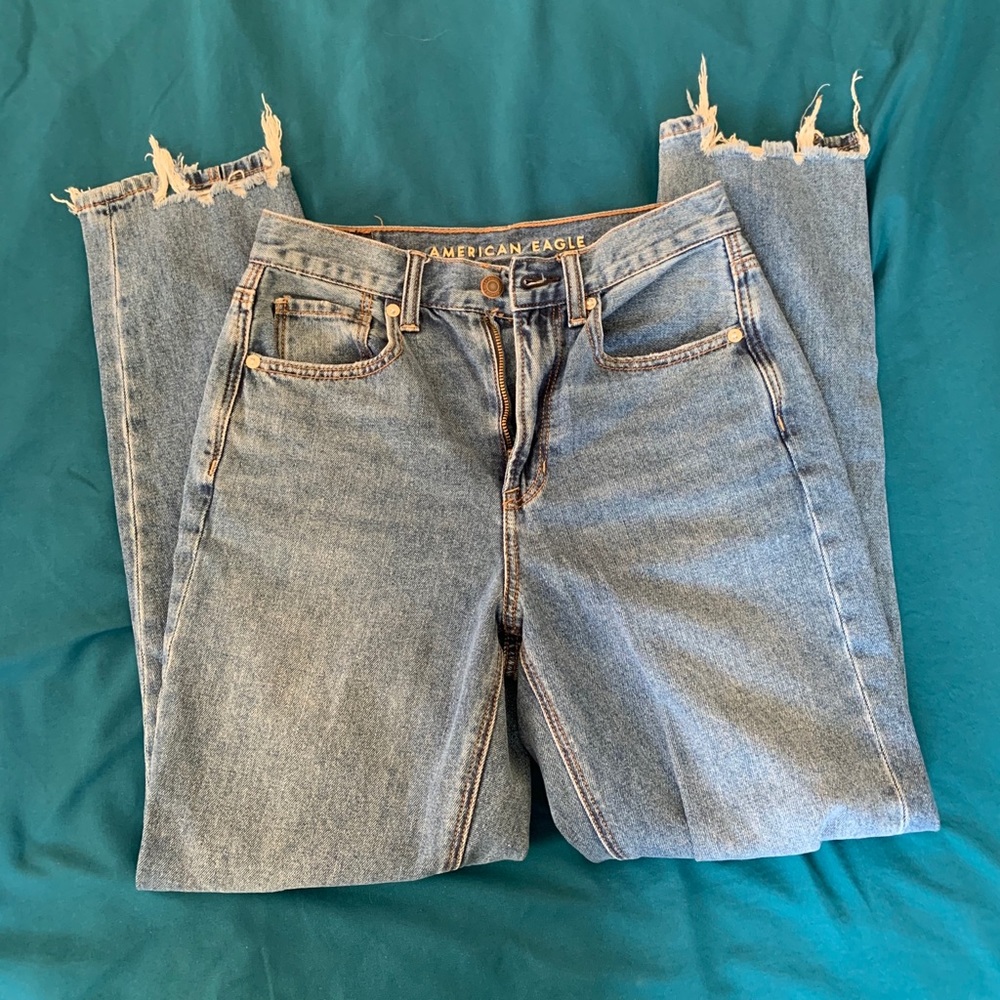 ae distressed mom jeans